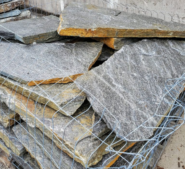 Dove Grey Flagstone Birch Tree Bark & Stone